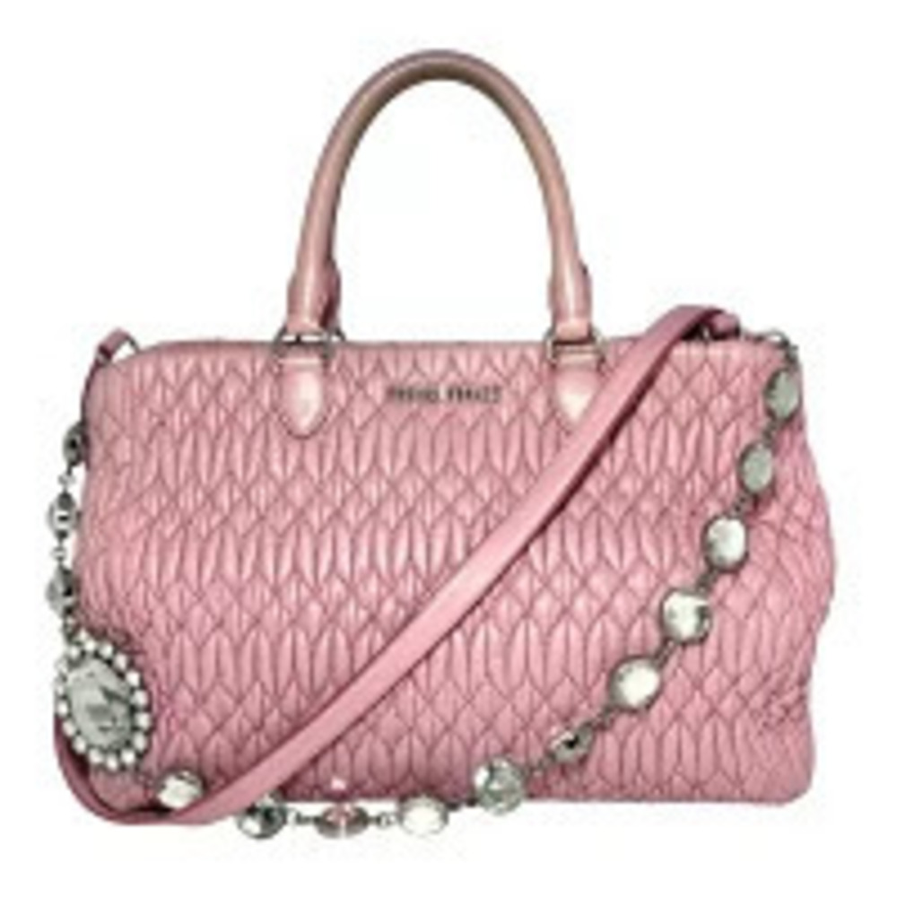 Miu Miu Nappa Crystal Handbag Shoulder Leather